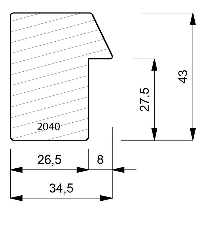 2040 Deep Box Moulding With Bevel Front Edge