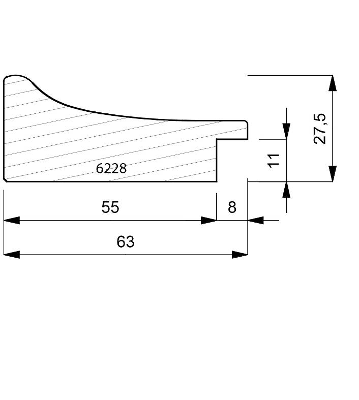 6228 Wide Scoop Moulding