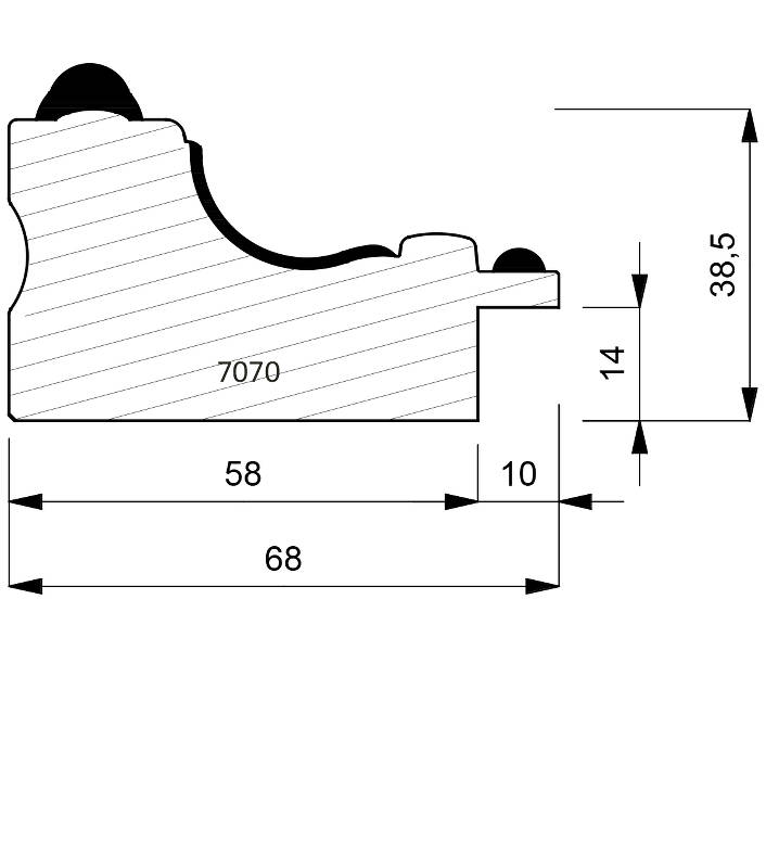 7070 Closed Grain Moulding