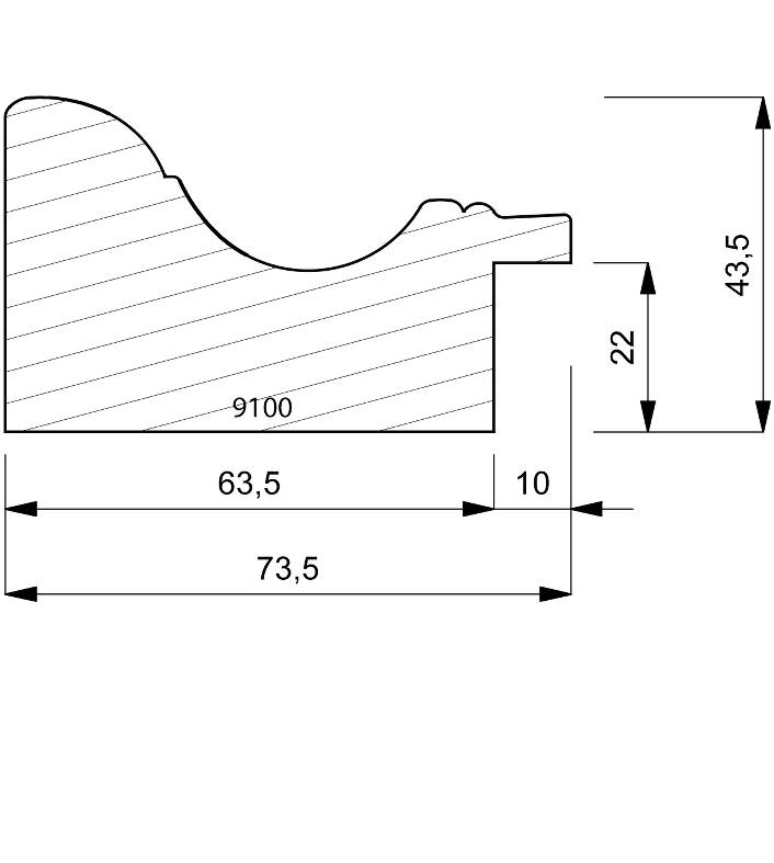 9100 Traditional Roanoke Shape Moulding