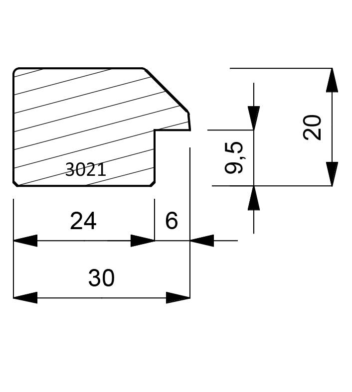 3021 Flat Case Moulding