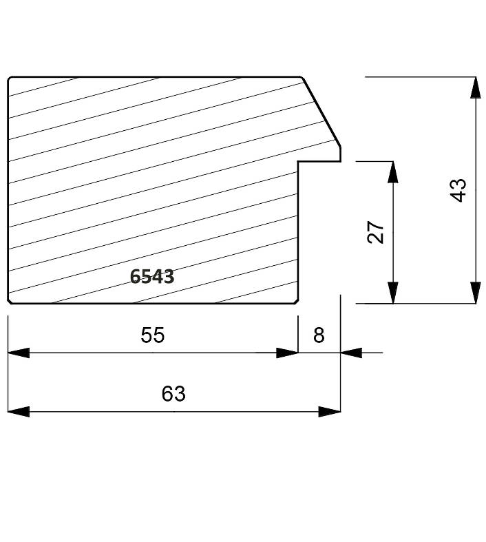 6543 Front Bevel Edge Moulding